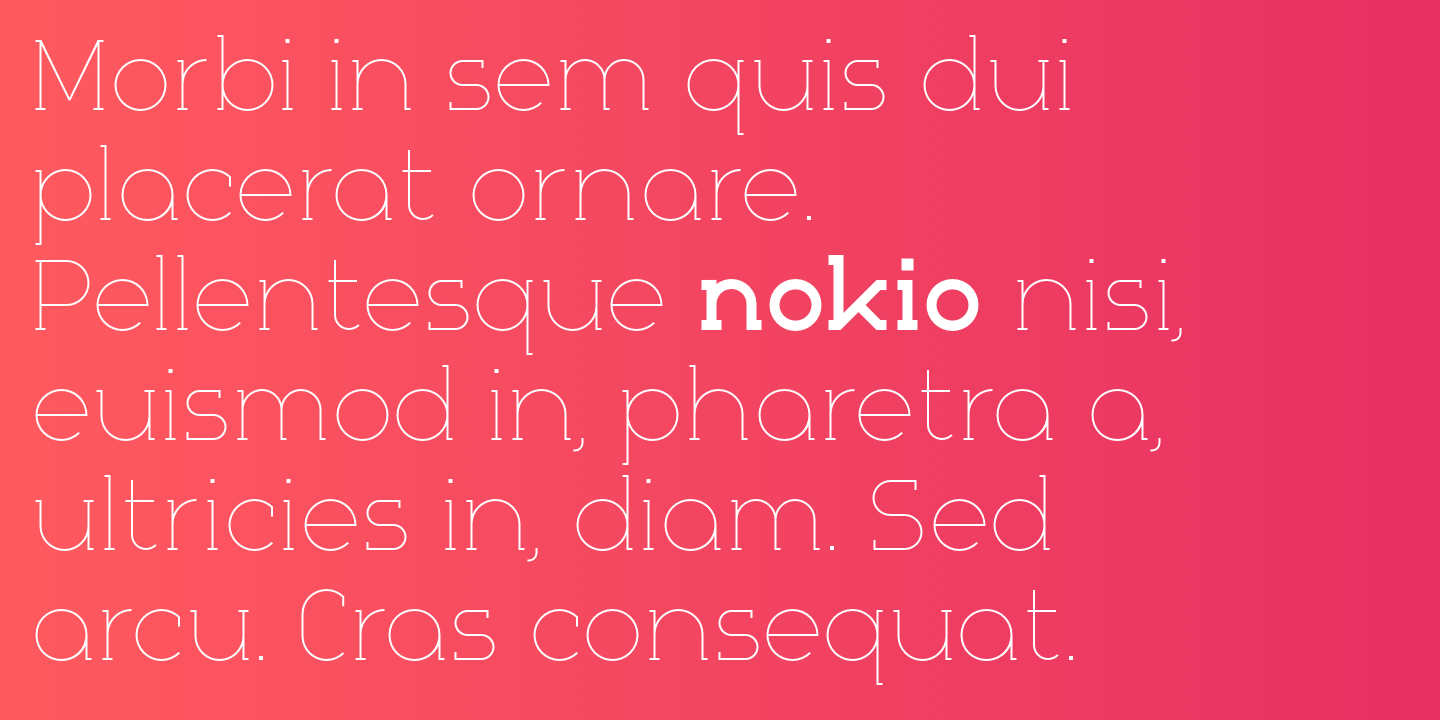 Ejemplo de fuente Nokio Slab Extra Light Italic